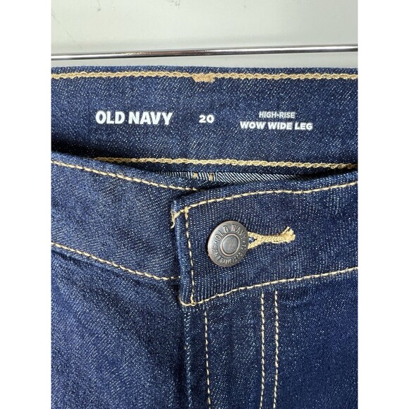 NWT Old Navy WOW Wide Leg Jeans Womens Sz 20 Blue Dark Wash High Rise - Picture 4 of 7